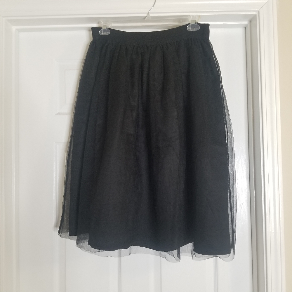 Women's Plus Size Black Tulle Skirt